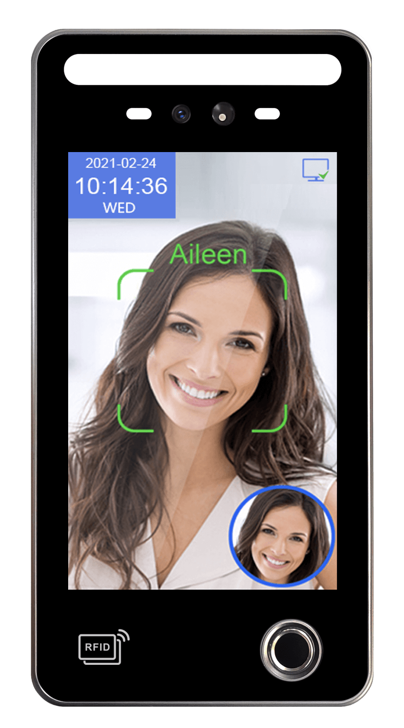 Dispositivo de recoñecemento facial dinámico para torniquete (pegada dixital da tarxeta de identificación) Fronte