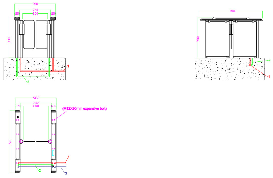 High Integrated Automatic Swing Barrier Gate e Kopantsoeng le Kamohelo ea Sefahleho sa Karete ea RFID bakeng sa Ofisi (1)