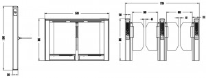dimensions drawing of speed gate