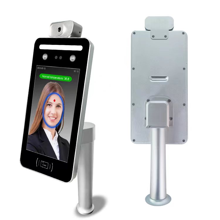 Temperature dynamic face recognition terminal for turnstile (ID card Temperature) with upright post