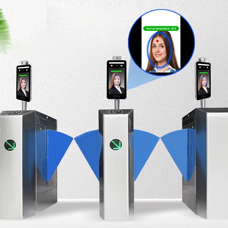 Temperature dynamic face recognition terminal for turnstile