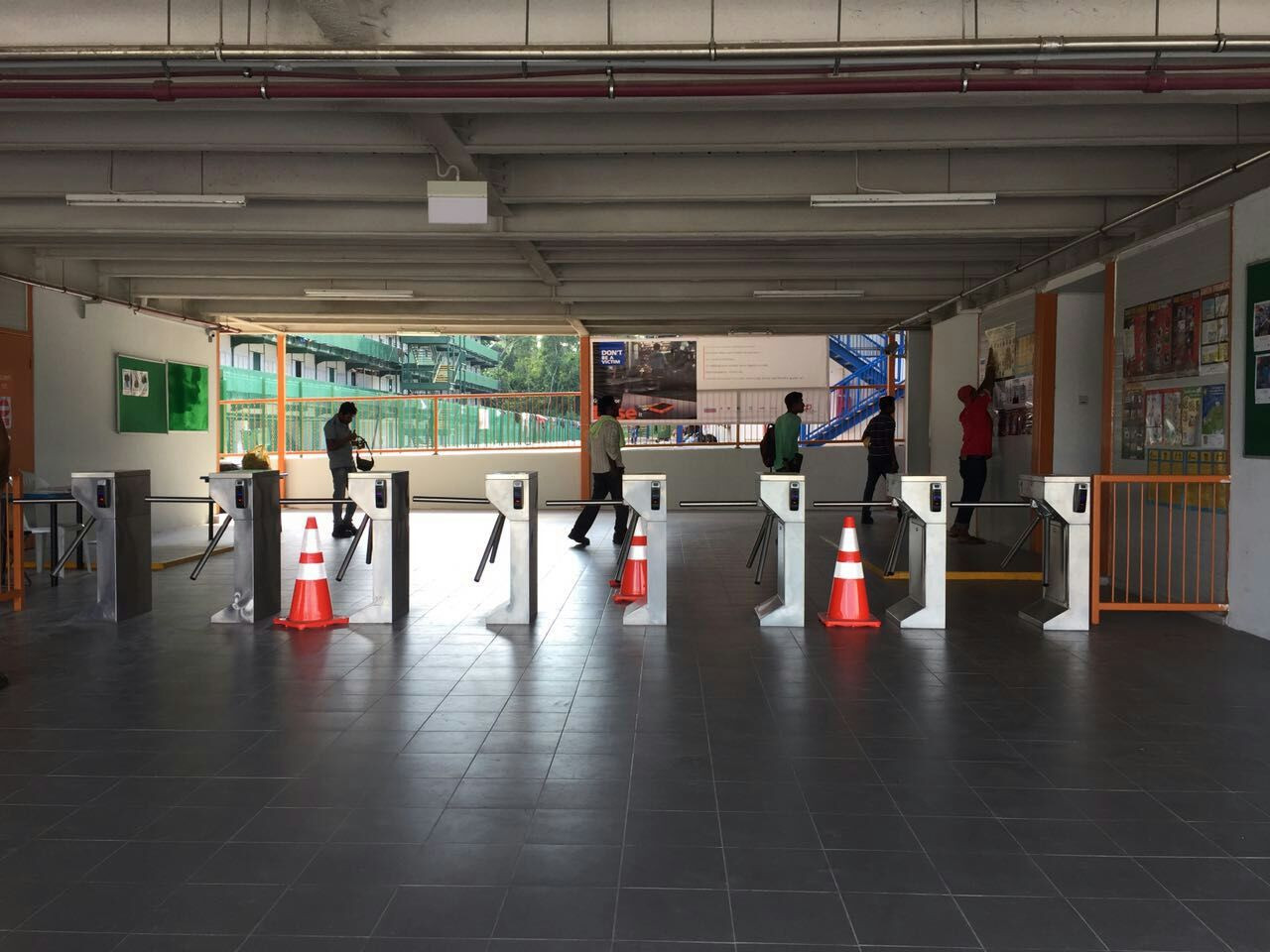 Our vertical tripod turnstile with RFID card reader installed at the water factory in Singapore